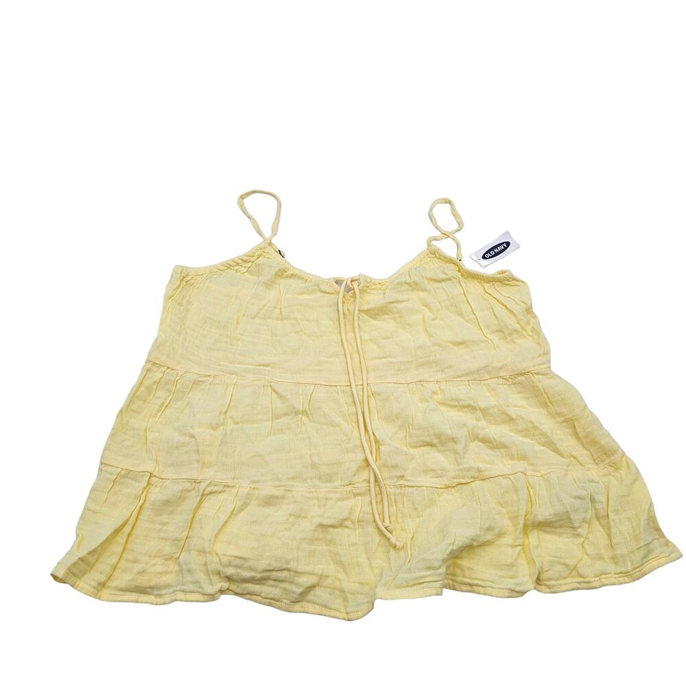 NWT Old Navy Size Medium Cute Yellow Ruffle Blouse Tank Top